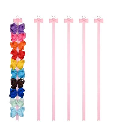 DEEKA 6 PCS 40" Long Bow Holders for Girls Clip Hair Bows Organizer - Pink 40 Inch (Pack of 6) Pink(pack of 6)
