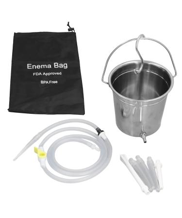 Viperr Klistier-Kit 2 L suitable for coffee water stainless steel bucket for home use relaxing and comfortable to use with silicone hose nozzle tips storage bag