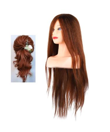 Shop Window Doll Head for Hairstyling Training - Dark Brown Hair Styling Training Head for Hairdressers - Buy Online on GoSupps.com