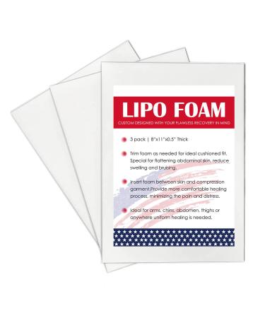 3 Pack Lipo Foam Pads - Post Surgery Ab Board Liposuction Surgery Flattening Abdominal Compression Lipo Foam Sheets 8" x 11" - Buy Online on GoSupps.com