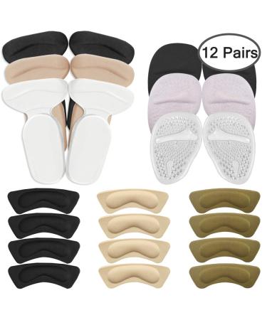 12 Pairs Heel Grips | High Heel Pads & Forefoot Cushion Inserts for Loose Shoes - AIFUDA Foot Care Protector - Buy Online on GoSupps.com