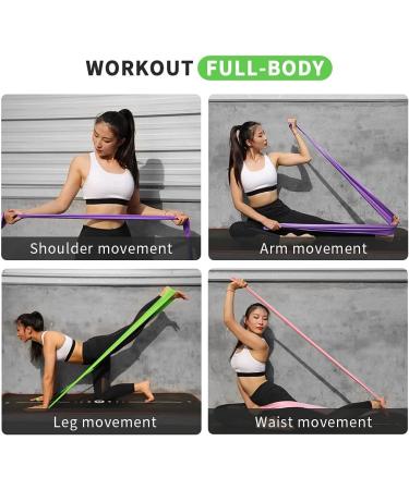 Buy Premium Elastic Fitness Straps | Stretch Bands for Yoga & Strength Training | Anti-Slip Resistance - 1.5m in Pink Violet & Green - Buy Online on GoSupps.com