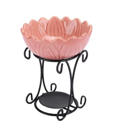 Ceramic Candle Oil Burner - Indoor Aroma Furnace for Essential Oil & Incense (Pink) | Best Aromatherapy Accessory - Buy Online on GoSupps.com