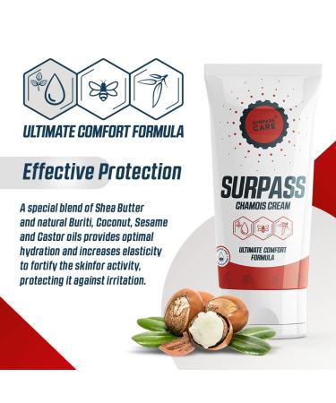 SURPASS Natural All-Sports Anti-Chafing Chamois Cream for Friction Rubbing and Inner Thighs Chafing | Soothing Organic Formula for Enhanced Comfort During Workout | Saddle Sores Prevention (170ml) - Buy Online on GoSupps.com