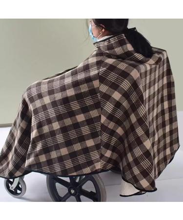 Wheelchair Zip Blanket Fleece Hood Wheelchair Water Proof Cloak Keep Warm Shawl Double Layer Thick Cloth Shawl Thermal Blanket Winter Wheelchair Cover Clothing for Disabled Elderly - Buy Online on GoSupps.com