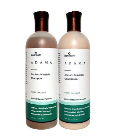 Adama Minerals Shampoo and Conditioner Set 16 oz (White Coconut)