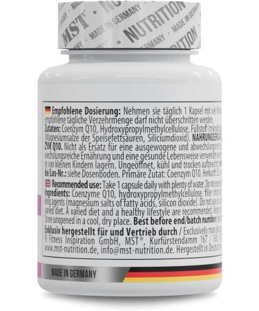 FI Fitness MST Coenzym Q10 200 mg highdose ubiquinone food supplement with 200 mg per capsule for energy production and micronutrient supply quality product Made in Germany 30 30 EU - Buy Online on GoSupps.com