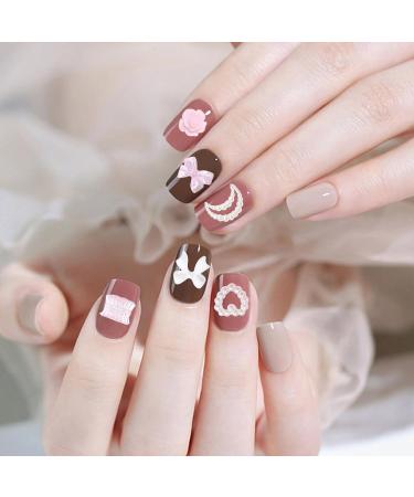 350PCS 3D Nail Charms Mixed Styles Flowers Bow Heart Moon Pearl Charms for Nail Art - B Colorful - Buy Online on GoSupps.com