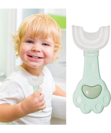 U-Shaped Toothbrush Kids Food Grade Soft Silicone Brush Head for Kids Age 2-6 360 Oral Teeth Cleaning Design and Children - Baby Toothbrush - U Shaped Toothbrush Kids Green - Buy Online on GoSupps.com