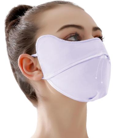 UV Protection Masque - Breathable Ice Silk Face Shield | Reusable 3D Sun Shield Face for Women Face for Fishing Hiking Cycling Eye Protection Purple - Buy Online on GoSupps.com