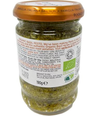 Sacla Organic Green Pesto 190g - Buy Online on GoSupps.com