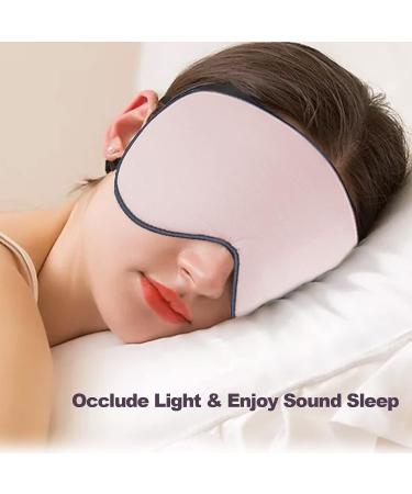 Silk Sleep Mask for Women and Men - Adjustable Double Sided Eye Cover for Travel, Yoga, Nap - Pink/Navy Blue - Buy Online on GoSupps.com