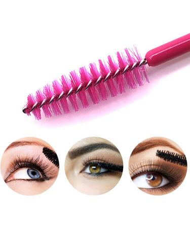 guohanfsh 50Pcs Eyelash Mascara Wands Disposable Makeup Brushes Eyebrow Applicator Cosmetic Tool Black + Rose Red - Buy Online on GoSupps.com