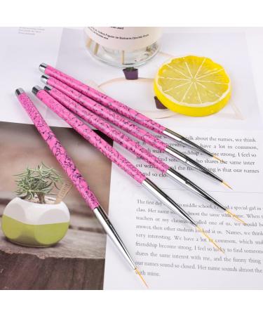 5-Piece Nail Art Brush Set - Professional Thin Gel Brushes for Intricate Nail Designs - DIY Glitter Gel Brush (Pink) - Buy Online on GoSupps.com
