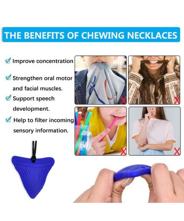 Shark Tooth Chew Necklace Bundle for Kids | Sensory Chew Teether for Teething, ADHD, Autism | Food Grade Silicone | Boys & Girls (Black/White/Blue) - Buy Online on GoSupps.com