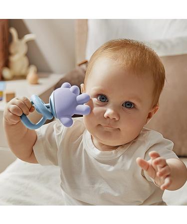 BC Babycare Baby Teether Toys - Silicone Teething Toys for Babies 0-6 Months - Finger Shape Infant Teething Pacifier (Blue) - Buy Online on GoSupps.com