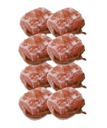Pure Natural Himalayan Salt Horse Licks Organic Pink Crystal 2-2.5kg each approx with Hanging Rope 8 Count (Pack of 1)