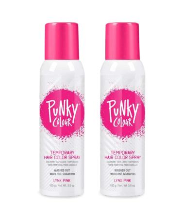 Punky Temporary Hair Color Spray Lynx Pink Non-Damaging Hair Dye Instant Vivid Hair Color 3.5 oz 2-Pack 3.5 Ounce (Pack of 2) Lynx Pink