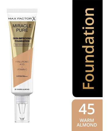 Max Factor Miracle Pure Foundation Warm Almond 45 - Lightweight and Flawless Coverage - Buy Online on GoSupps.com