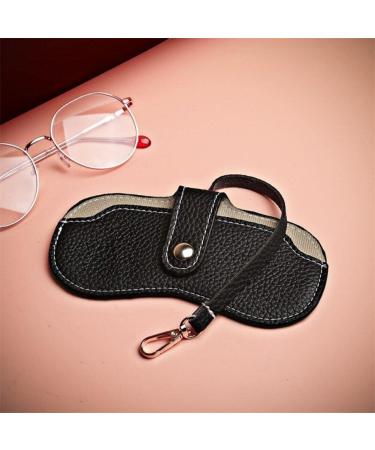 Vintage Leather Eyeglasses Case | Portable Slim Sunglasses Pouch | Soft Glasses Bag for Women & Men - Black - Buy Online on GoSupps.com