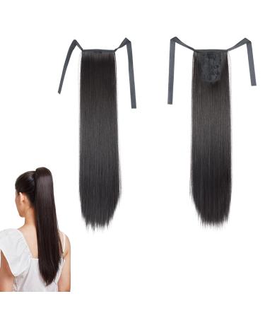 prinfantasy Ponytail Extension Wrap Around Long Straight Hair Extensions High Heat Synthetic for Women Black Brown GBMW033 GBMW033 22 inch - Buy Online on GoSupps.com