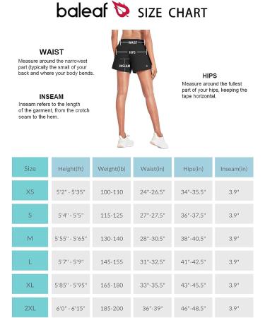 Baleaf Women's 4 Running Shorts with Zipper Pockets & Liner - Quick Dry Athletic Shorts for Workout & Gym - Black - Medium - Buy Online on GoSupps.com