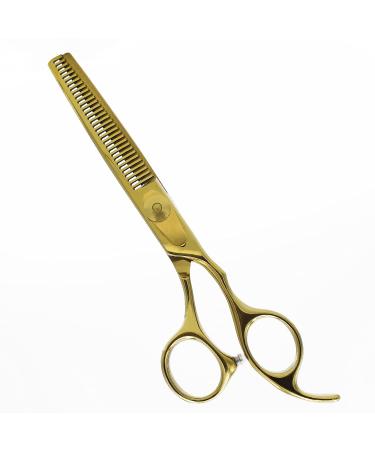 Equinox Professional Razor Edge Series - Barber Hair Thinning/Texturizing Scissors/Shears - 6.5 Inches (Liquid Gold)