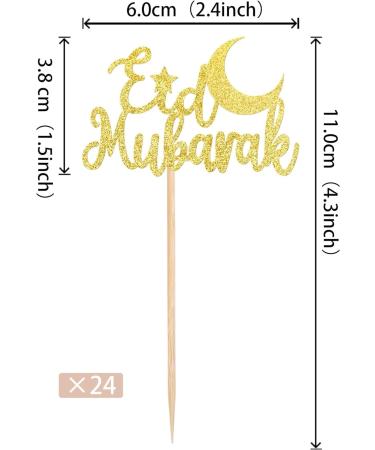 18 PCS Eid Mubarak Cake Topper Eid Mubarak Cupcake Toppers Muslim Mubarak Glitter Cake Decorations Ramadan Kareem Party Eid Decorations Birthday Cupcake Toppers - Buy Online on GoSupps.com