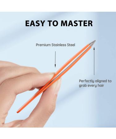 Velodios Professional Precision Tweezers Set for Men and Women - 4 Pack, Ideal for Eyebrows, Facial Hair, Splinter and Ingrown Hair Removal - Buy Online on GoSupps.com