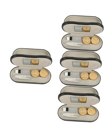 Aboofan 4 sets dual purpose glasses case for trips in a glasses case Double-layer glasses case for trips contact lens-etui multifunctional storage box
