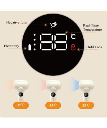 Professional Travel Hair Dryer Portable Cordless Blow Dryer with LED Screen Cold/Hot Air Rechargeable Blow Dryer for Children Pets Travel - Buy Online on GoSupps.com