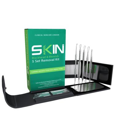Skinapeel Premium Blackhead & Blemish Remover Kit - 5 Dermatologist-Approved Stainless Steel Tools for Acne Treatment - Travel Case with Mirror - Cure Pimples & Facial Impurities - Buy Online on GoSupps.com