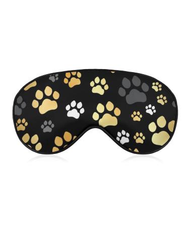 Colorful Paw Print Sleep Mask for Women Adjustable Sleeping Eye Shades Cover with Elastic Strap