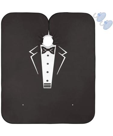 visesunny Tuxedo With Black Bow Tie Barber Cape Anti-Static Hair Cutting Cape with Snap Closure Professional Salon Polyester Beard Shaving Bib Water-Resistant Hairdressing Cape Multi8