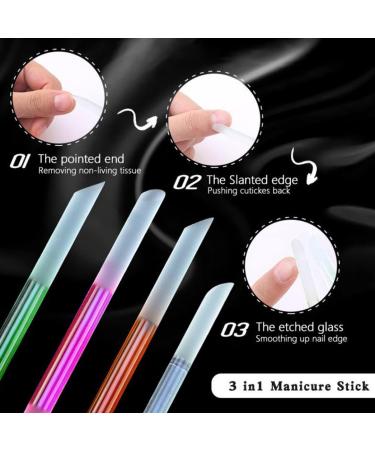 Glass Cuticle Pusher Professional Manicure Stick Nail Art Tools Accessory Cuticle Remover Tools Rosy - Buy Online on GoSupps.com
