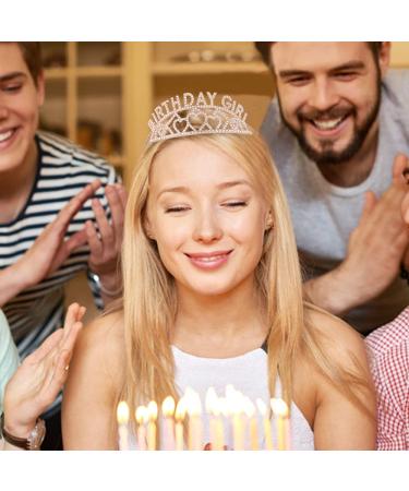 AOPRIE Birthday Girl Tiara - Gold Rhinestone Crystal Happy Birthday Crown - Buy Online on GoSupps.com