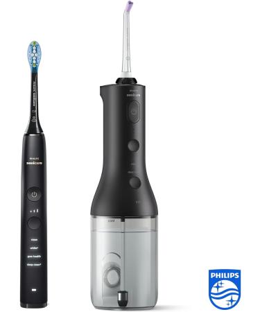 Philips Sonicare Wireless Power Flosser & DiamondClean 9000 Electric Toothbrush - HX3866/43 | Clean Teeth Gums & Plaque Removal | Black - Buy Online on GoSupps.com
