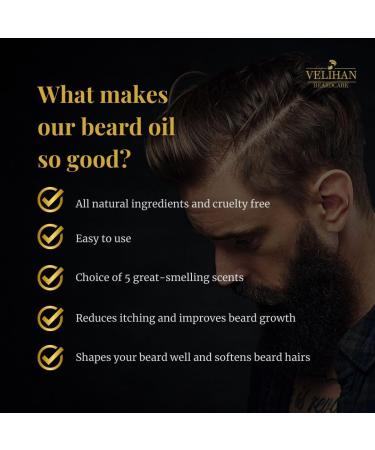  Velihan Beardcare Beard Oil - 30ml - Test Bottle - Beard Care - Short Beard Oil - Long Beard - Beard Fragrance (Unscented (odorless) - Buy Online on GoSupps.com