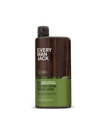 Every Man Jack 2-in-1 Tea Tree + Cedar Shampoo + Conditioner - Thickens, Cleanses, and Hydrates Hair - 24oz Bottle - Buy Online on GoSupps.com