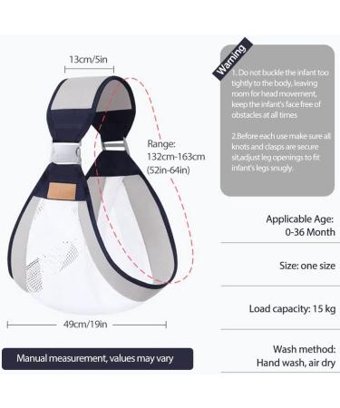 HINATAA Breathable Baby Sling | Adjustable Baby Carrier Wrap | Quick Dry with Thick Shoulder Straps | 0-36 Months Baby | Grey B - Buy Online on GoSupps.com