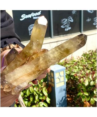 Jukuckv Natural Yellow Topaz Cluster - Crystal Healing Mineral for Home Decor & Artisan Ornaments - 500g - Buy Online on GoSupps.com