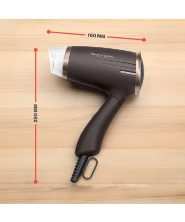 Proficare Compact Hair Dryer 1400W Foldable Travel Hair Dryer with 2 Power Levels & Cold Shot Overheat Protection PC-HT 3009 Brown Bronze - Buy Online on GoSupps.com