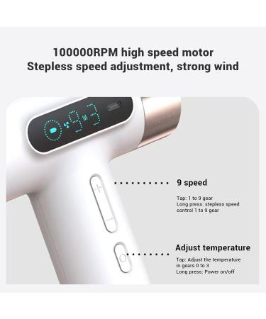 Cordless Hair Dryer 300W Professional High Speed Portable Blow Dryer with Nozzle & Digital Screen 3 Temps & 9 Speeds USB Rechargeable Travel Hair Dryer for Women Camping (US US Plug 100 240V - Buy Online on GoSupps.com