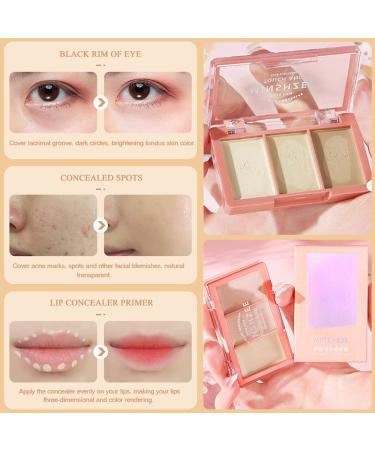 Tri-color Face Concealer Contour Palette - Cream Contour Makeup for Dark Circles, Scars & Red Marks - Buy Online on GoSupps.com