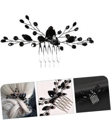 DOITOOL Black Crystal Hair Accessories Rhinestone Leaf Hair Comb Bridal Hair Clip Hair Comb for Women Hair Gems for Women Black Hair Clips Vintage Hair Accessories Decor Alloy Miss Wedding - Buy Online on GoSupps.com