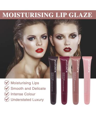 KUIRUNRX Transparent Lip Gloss Creamy Texture Lipstick For Long-Lasting Glamour Smooth and Shiny Texture Moisturized Lips(4 PCS) - Buy Online on GoSupps.com