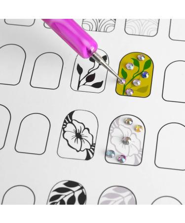 POPETPOP 24 Sheets coloring exercise book Nail Art Practice Cards Manicure Training Book Nail Art Practice Supplies Manicure Practice Supplies training supplies white Paper pattern - Buy Online on GoSupps.com