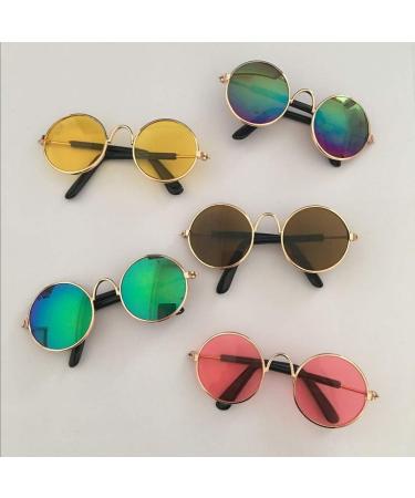 Super Cute Pet Glasses Stylish Dog Cat Cool Sunglasses Metal Frame Round Cool Photo Comfortable and EnvironmentallyConvenient and attractive - Buy Online on GoSupps.com