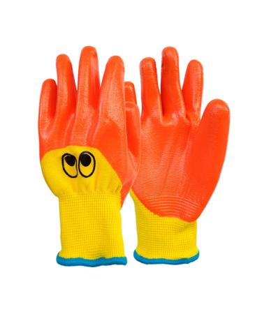 Kitchen Gloves - Reusable Dishwashing Cleaning Gloves with Latex - Children Protective Gloves Gardening Weeding Anti-bite Gloves Housekeeping Accessory Frifer (Orange) Suitable for Children Aged 4-7