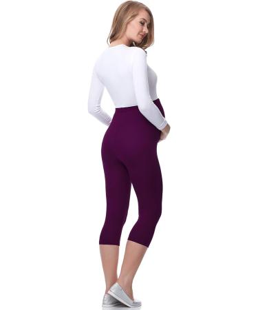 Be Mammy Women's Maternity 3/4 Leggings 3XL Plum - Comfortable Pregnancy Wear - Buy Online on GoSupps.com